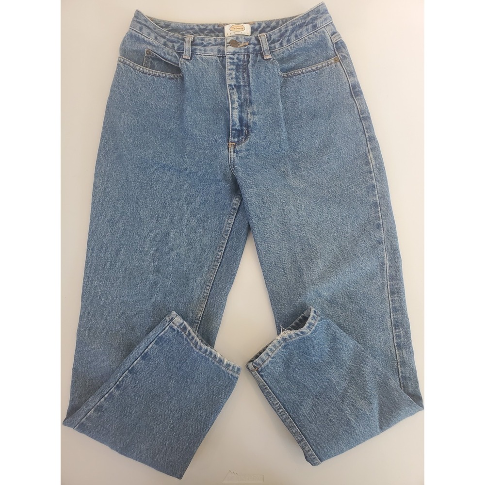 Talbots Petites Vintage High Waisted Mom Jeans Medium Wash Straight Leg Size 8P
